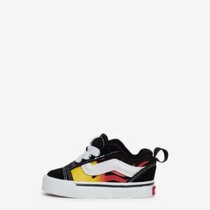 Vans Kids Black and Yellow Flame Sneakers